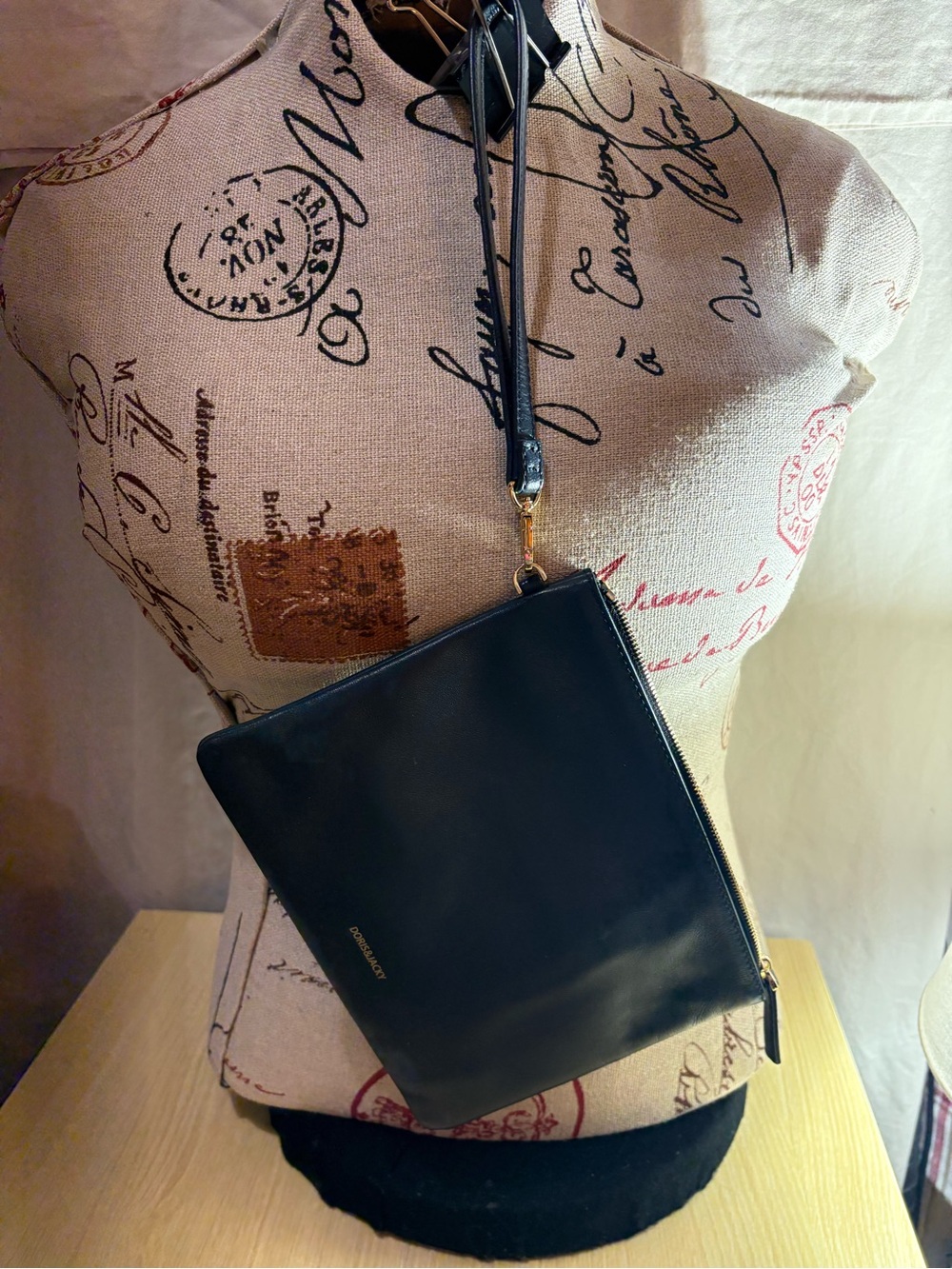 Black Leather Crossbody Clutch - Doris&Jacky